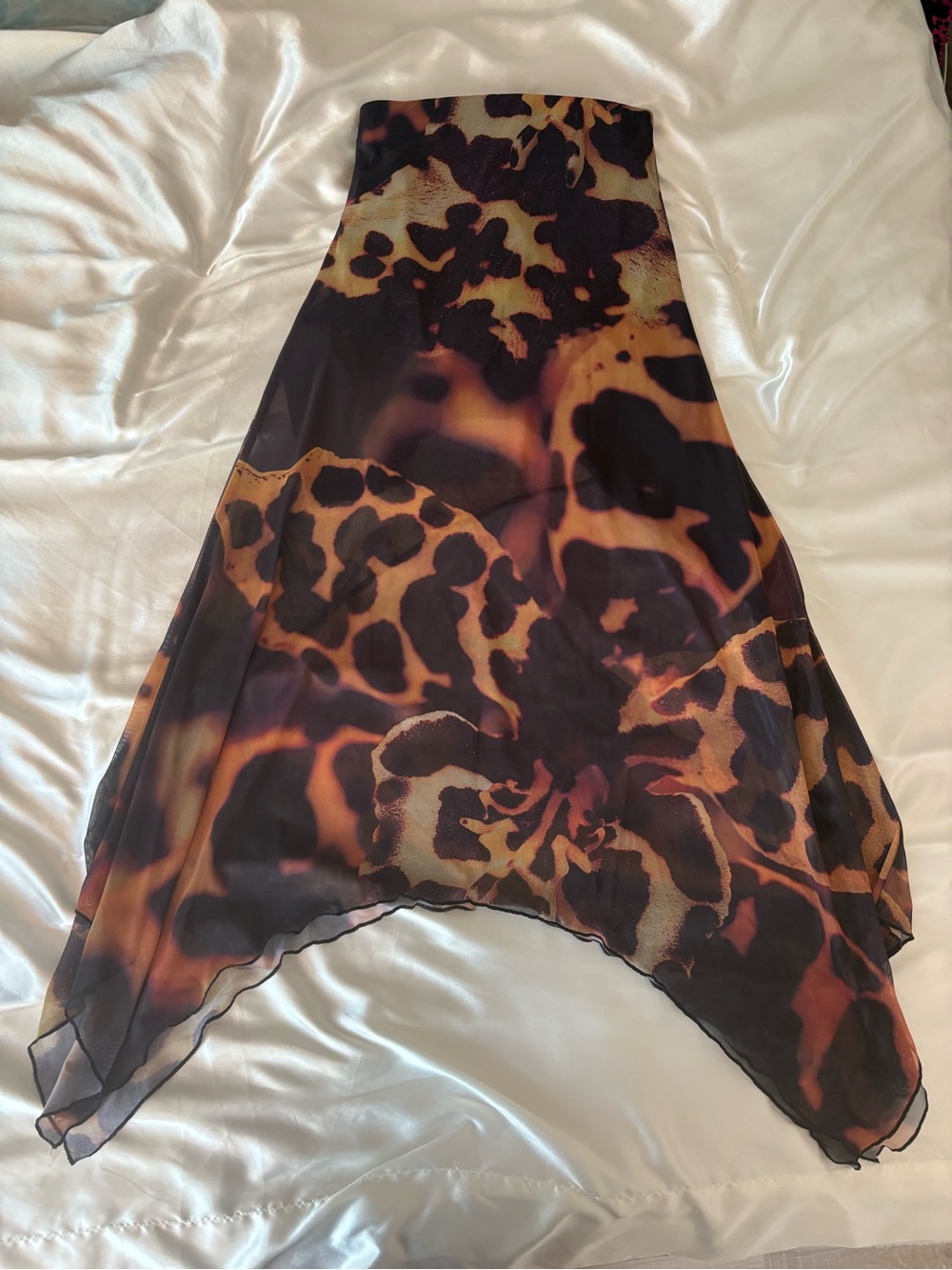 Topshop Handkerchief Hem Mesh Maxi Skirt - Picture 3 of 4